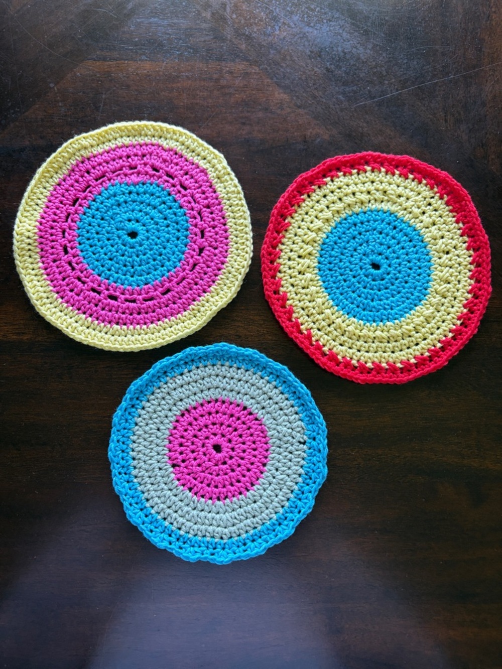 Handmade Crochet Doilies - Multicolor